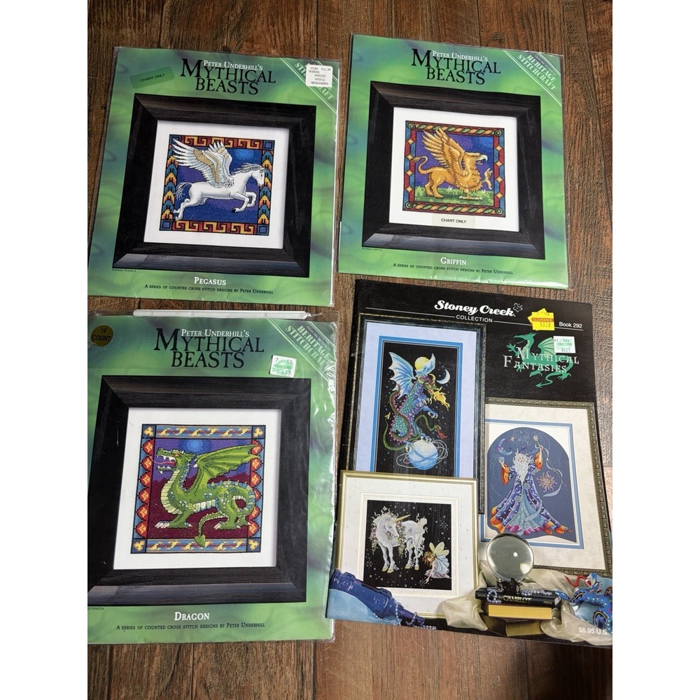 Peter Underhill's Mythical Creatures Dragon Griffin Counted Cross Stitch Kit New